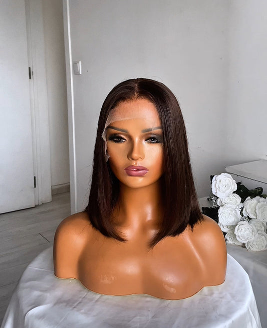 Dark Brown Bob // HD Pre-Custom Lace // REALISTIC